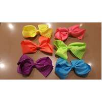 Bows 6" [Colour: Bright pink with bling]
