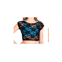 Short Sleeve Lace Crop Top