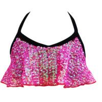 Technicolour Pink Sequin Halter Top - Child