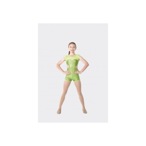 Biketard Sequin [Colour: Lime Green] [Size: Small Child]