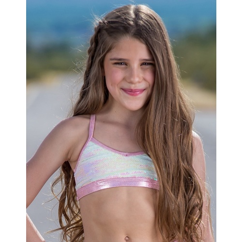 Galactic Glitter Cami top pearl pink (Size: XLC)