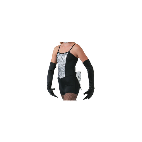Sequin Biketard with Bow (Colour: Black/Silver; Size: SA)