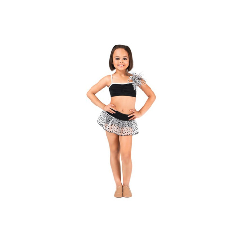 Camisole Bra Top with Pouf and Matching Skort (Colour: Black & Pink Cheetah; Size: Child Small)