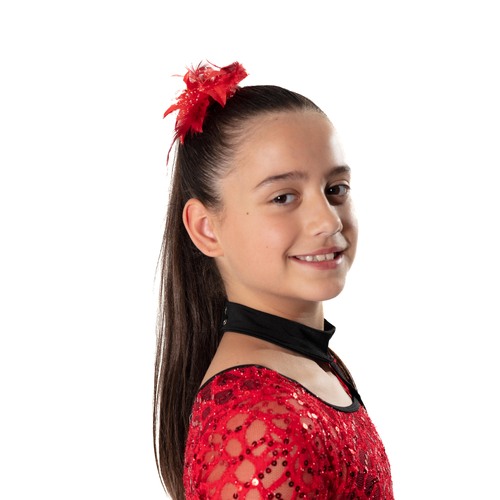 Feather Flower Clip (Colour: Red; Size: One Size)