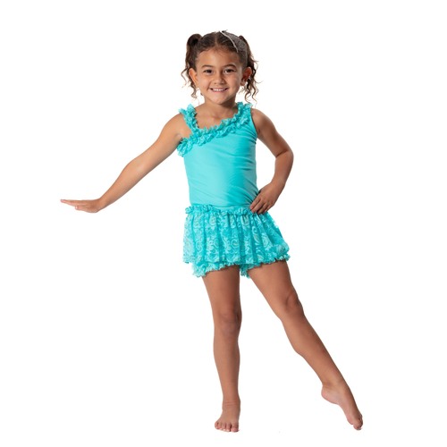 Assymetrical Top and Skort (Colour: Aqua; Size: Child Toddler)